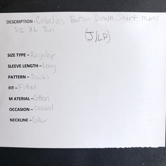 Cabelas Button Down Shirt Men's Sz XL Tan - Picture 7 of 7